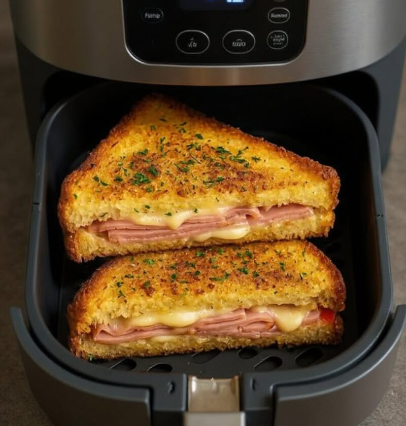 Air Fryer Ham and Cheese Sandwich