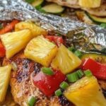 Air Fryer Teriyaki Pineapple Chicken Foil Packets