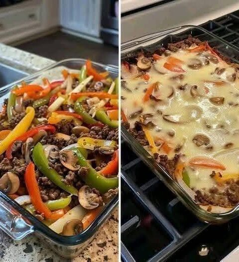 Keto Philly Cheesesteak Casserole